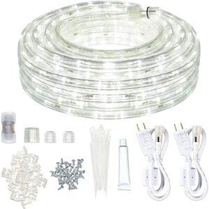 50ft White LED Rope Lights Outdoor Indoor Waterproof Flexible Connectable Lighti